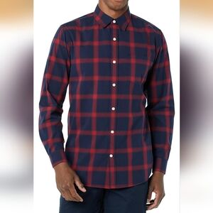 NWT Amazon Essentials Men's Long-Sleeve Slim-Fit Stretch Poplin Shirt XXL
